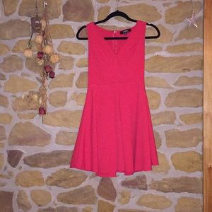 Deep v-neck Red Dress